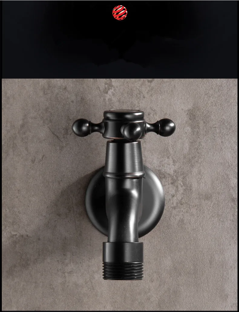 ZGRK Brass Black Faucet Bathroom Washing Machine Faucet Mop Taps Toilet Corner Faucet Tap Garden Outdoor Mixer Double Using
