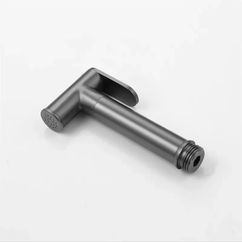 Wall Mounted Toilet Shower Bidet Spray Gun Faucet Set with Spring PVC SS Hose Chrome/Black/Grey Metal Brass for Bathroom
