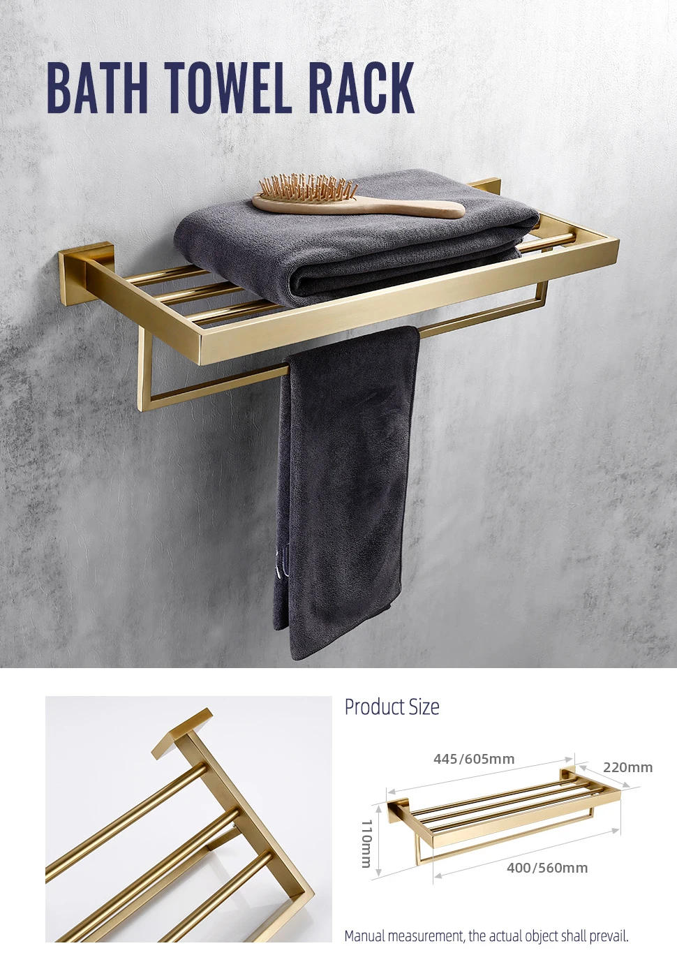 Brushed Gold Bathroom Accessories Set Toilet Brush Holder Toilet Paper Holder Towel Bar Rail Rack Hanger Hook Soap Dish Hardware