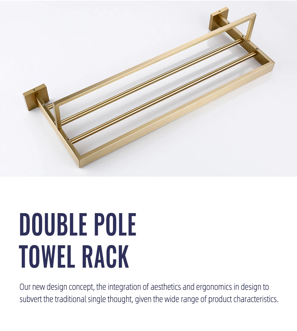 Brushed Gold Bathroom Accessories Set Toilet Brush Holder Toilet Paper Holder Towel Bar Rail Rack Hanger Hook Soap Dish Hardware