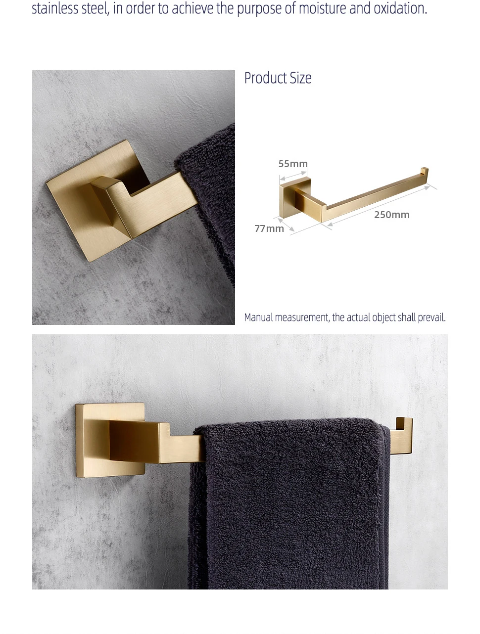 Brushed Gold Bathroom Accessories Set Toilet Brush Holder Toilet Paper Holder Towel Bar Rail Rack Hanger Hook Soap Dish Hardware