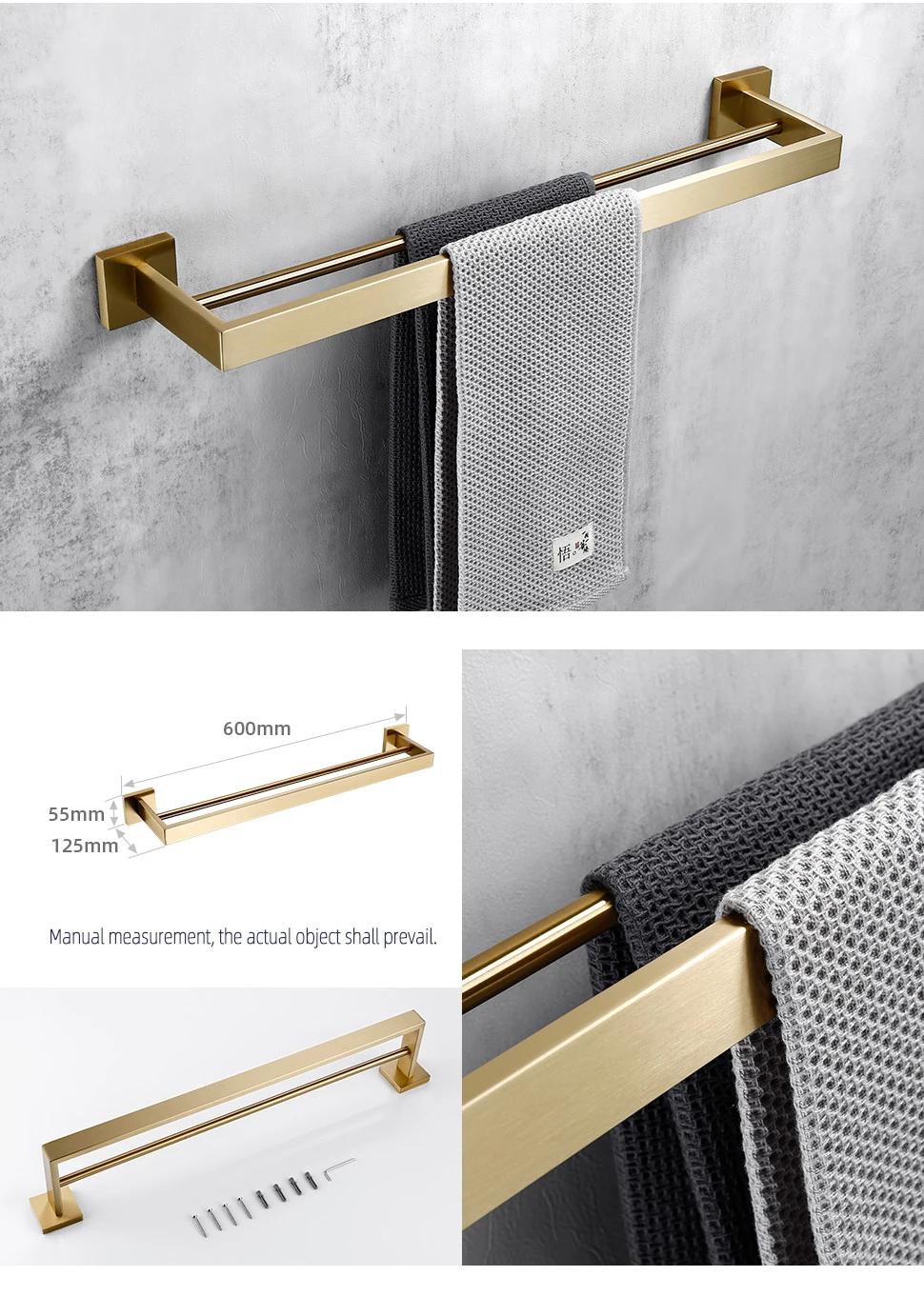Brushed Gold Bathroom Accessories Set Toilet Brush Holder Toilet Paper Holder Towel Bar Rail Rack Hanger Hook Soap Dish Hardware