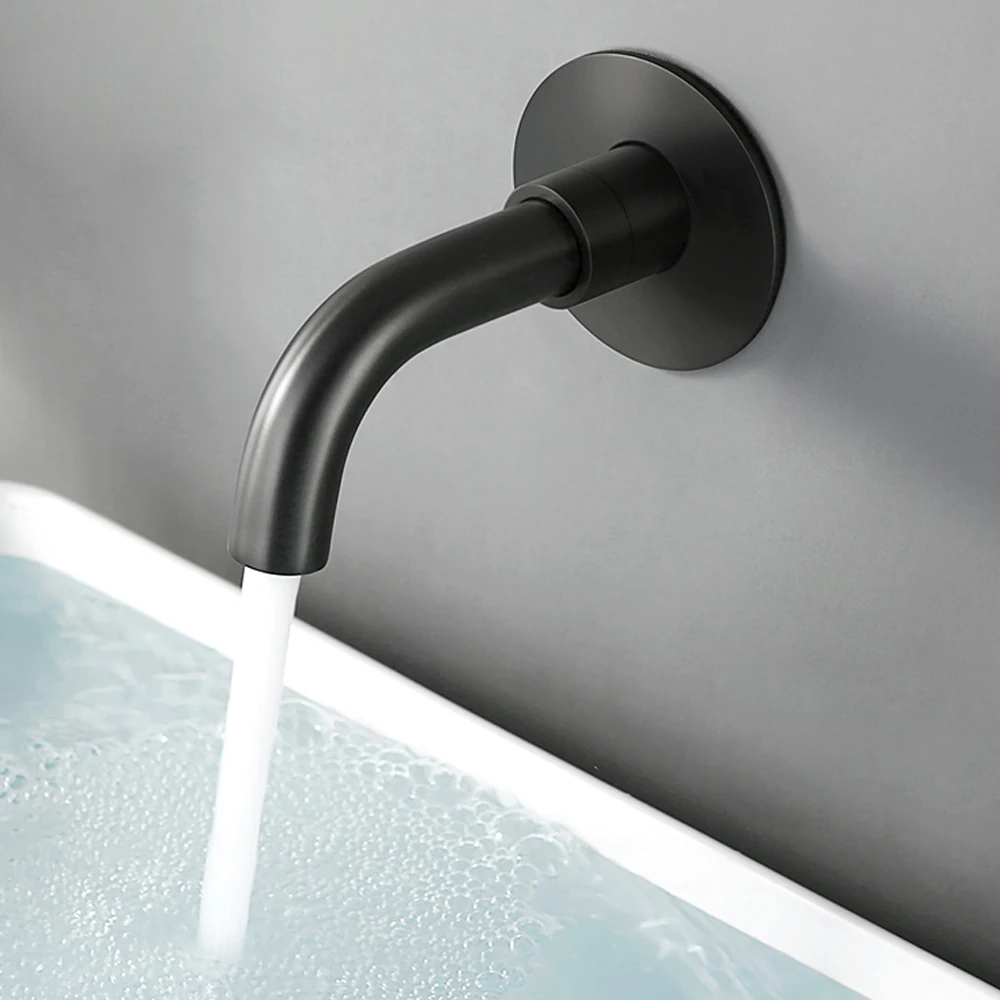 Bagnolux Black Brushed Polished Chrome Stainless Steel Rose Gold Brass Round Bathtub Spout Basin Bathroom Faucet