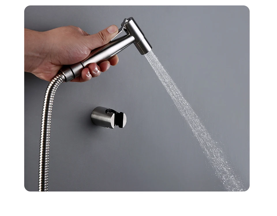 Manufacturers wholesale marketing Brass Toilet Hand Held Bidet Sprayer Kit with 47inch Hose and ABS Bracket Holder Wall  Chrome