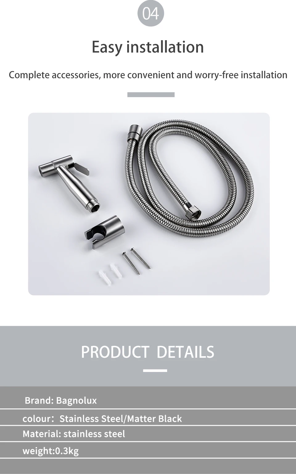 Manufacturers wholesale marketing Brass Toilet Hand Held Bidet Sprayer Kit with 47inch Hose and ABS Bracket Holder Wall  Chrome