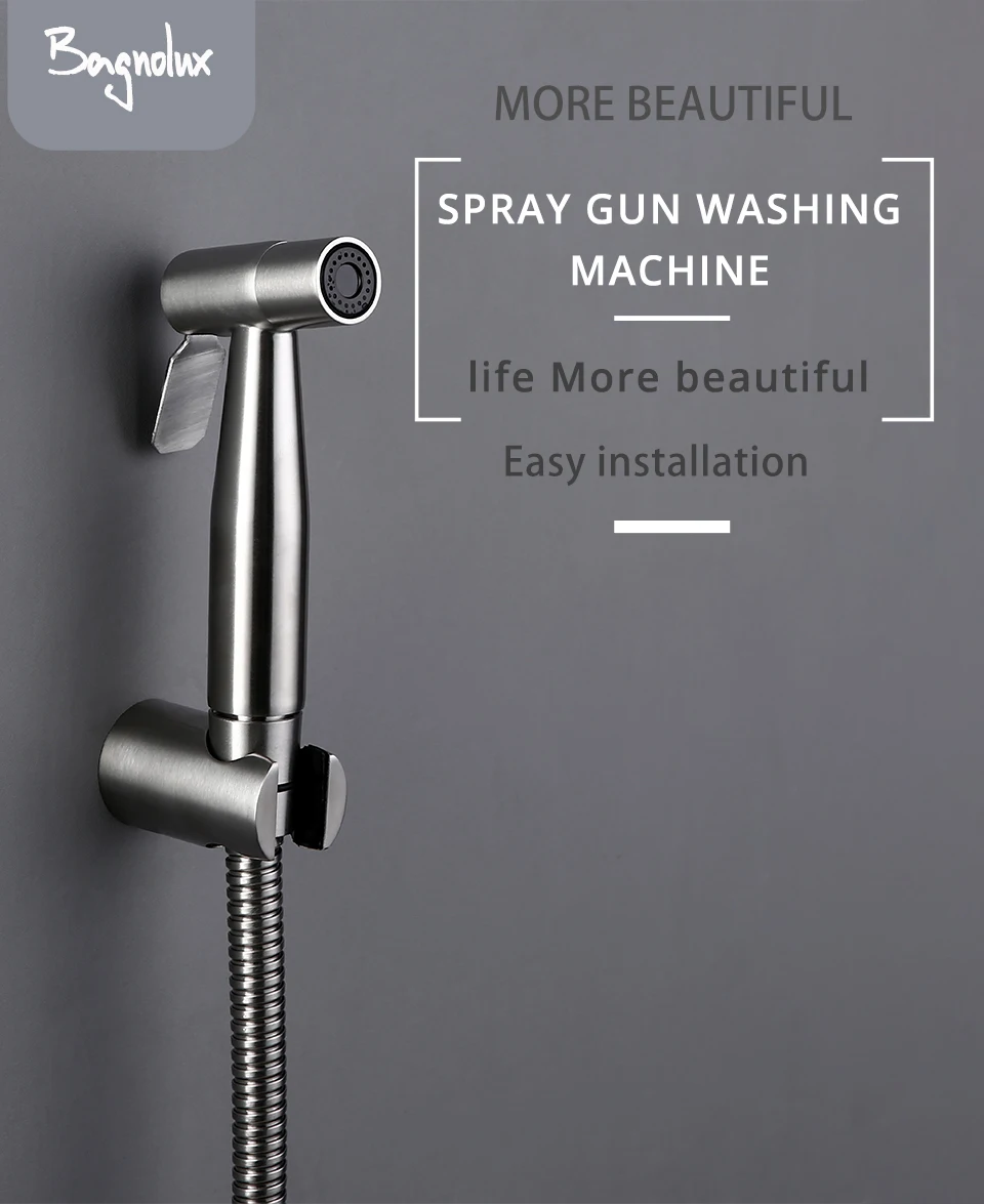 Manufacturers wholesale marketing Brass Toilet Hand Held Bidet Sprayer Kit with 47inch Hose and ABS Bracket Holder Wall  Chrome