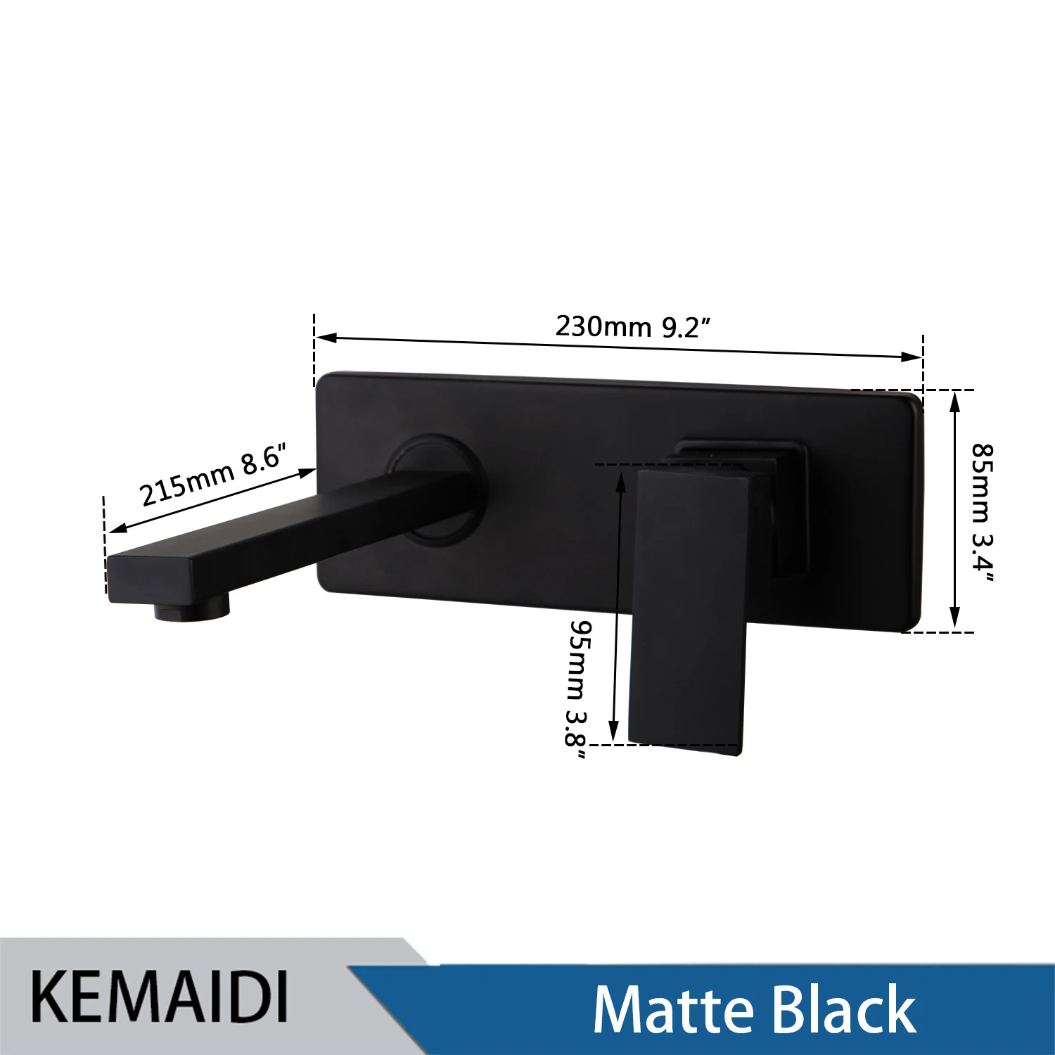 KEMAIDI Golden Plated Bathroom Sink Faucet Wall Mounted Washbasin Faucet Tap Concealed Crane Hot and Cold Water Faucet Mixer