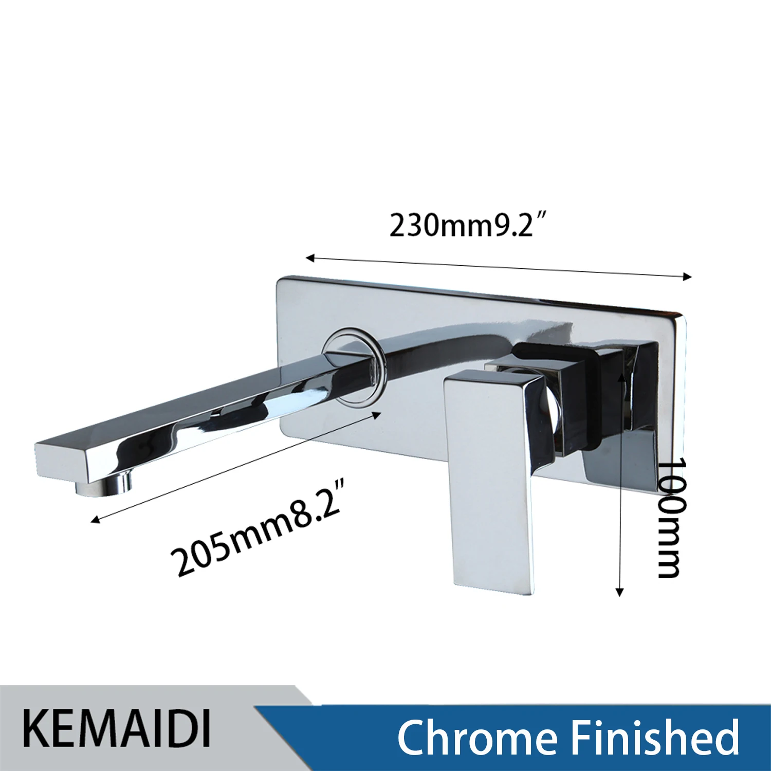 KEMAIDI Golden Plated Bathroom Sink Faucet Wall Mounted Washbasin Faucet Tap Concealed Crane Hot and Cold Water Faucet Mixer