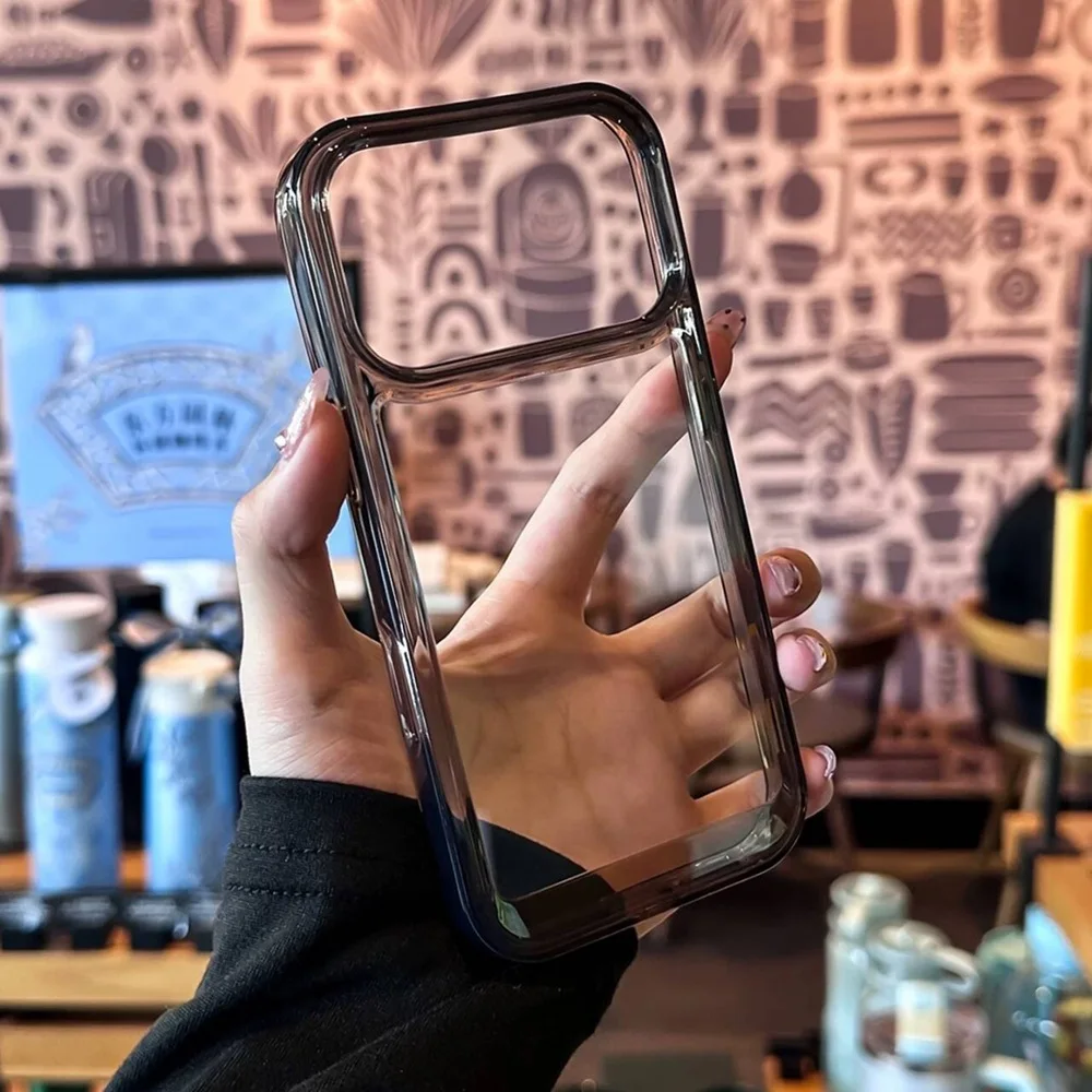 Luxury Clear Hard Acrylic Phone Case For iPhone 17 Air 16 15 14 13 12 11 18 Pro Max XS XR X Plus Soft Shockproof Bumper Cover