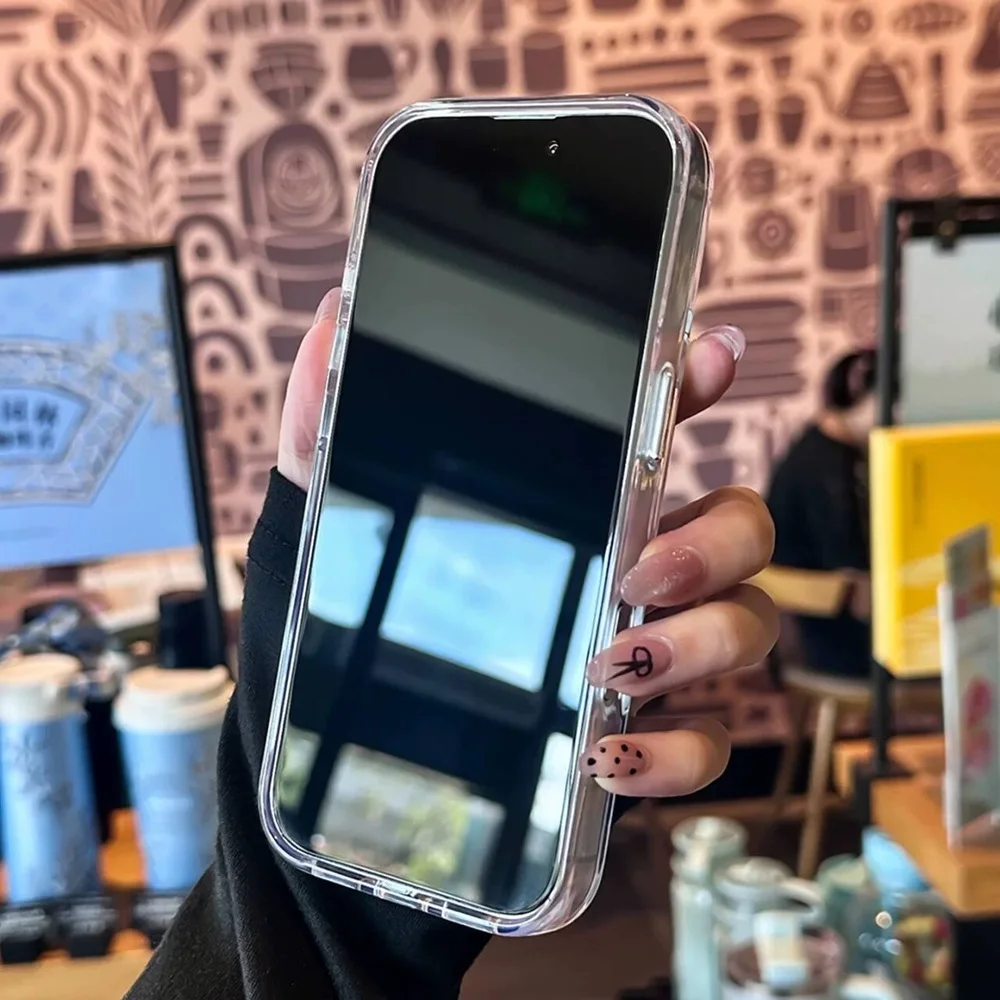 Luxury Clear Hard Acrylic Phone Case For iPhone 17 Air 16 15 14 13 12 11 18 Pro Max XS XR X Plus Soft Shockproof Bumper Cover