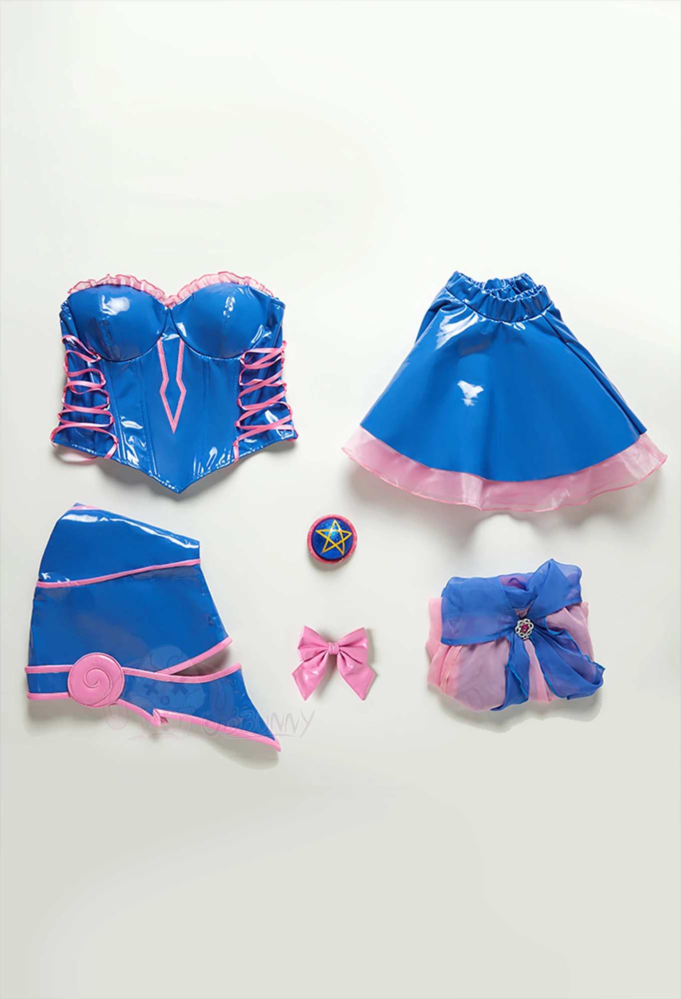 Anime Dark Magician Girl Mana Cosplay Costumes Women Sexy Leather Skirt Top Hat Cloak Suit Halloween Carnival Performese Clothes
