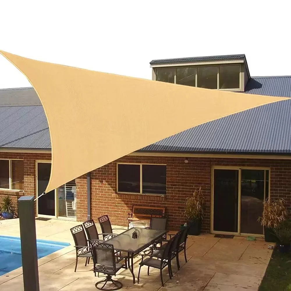 Multi-size Triangle Sun Shade Sail Waterproof Outdoor Garden Patio Party Sunscreen Awing Sun Canopy For Beach Camping Pool
