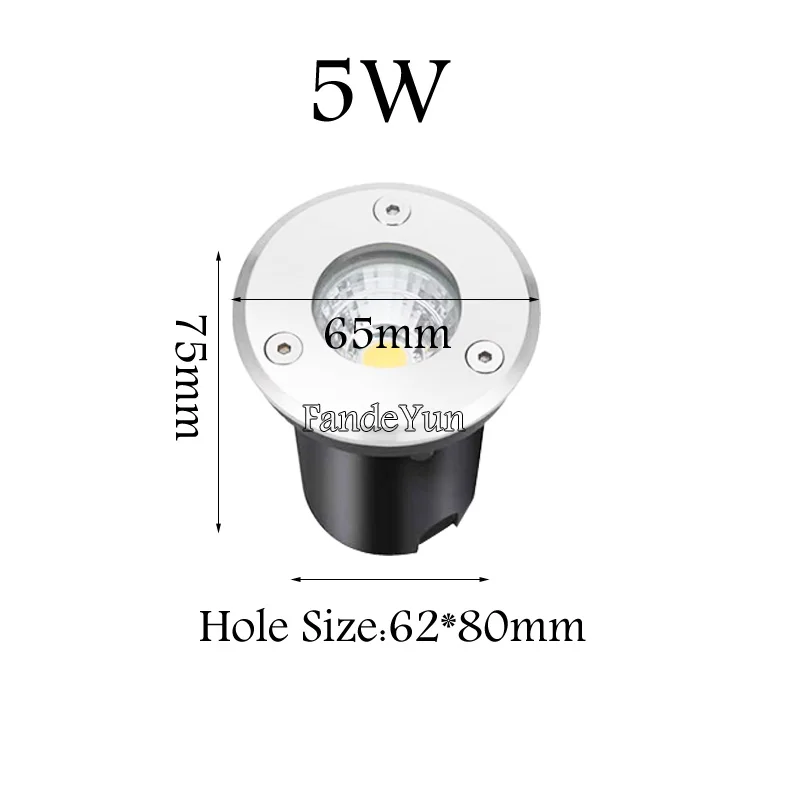 3W 5W 10W 15W Outdoor Buried Garden Path Spot Recessed Inground Lighting 220V DC12V IP67 Waterproof Led Light Garden Underground