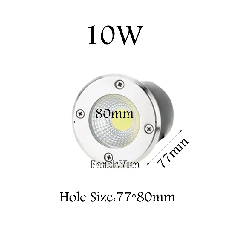 3W 5W 10W 15W Outdoor Buried Garden Path Spot Recessed Inground Lighting 220V DC12V IP67 Waterproof Led Light Garden Underground