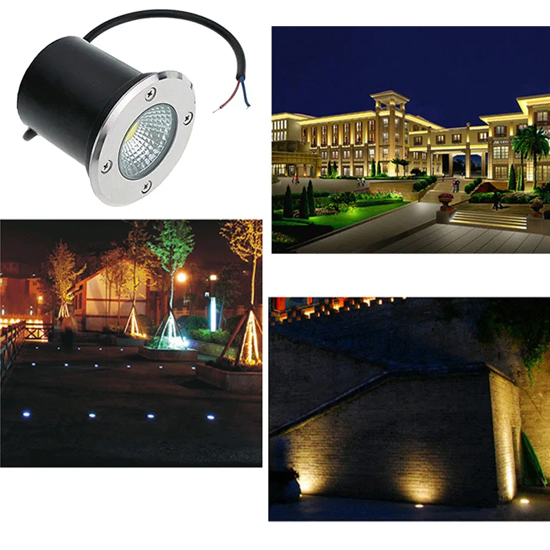 3W 5W 10W 15W Outdoor Buried Garden Path Spot Recessed Inground Lighting 220V DC12V IP67 Waterproof Led Light Garden Underground