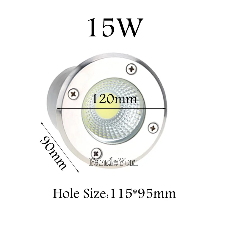 3W 5W 10W 15W Outdoor Buried Garden Path Spot Recessed Inground Lighting 220V DC12V IP67 Waterproof Led Light Garden Underground