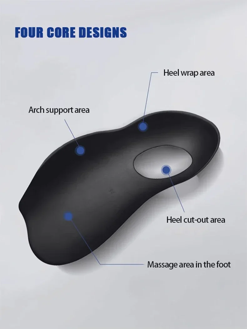 Arch Support Insoles for Shoes, Comfort Shoe Sole Pads, Shock Absorption Shoe Inserts, Unisex Foot Care Insoles, 1 Pair New