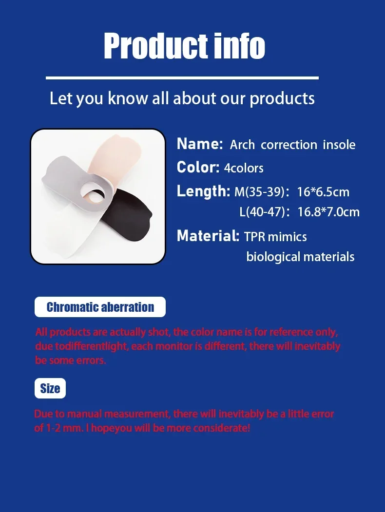 Arch Support Insoles for Shoes, Comfort Shoe Sole Pads, Shock Absorption Shoe Inserts, Unisex Foot Care Insoles, 1 Pair New