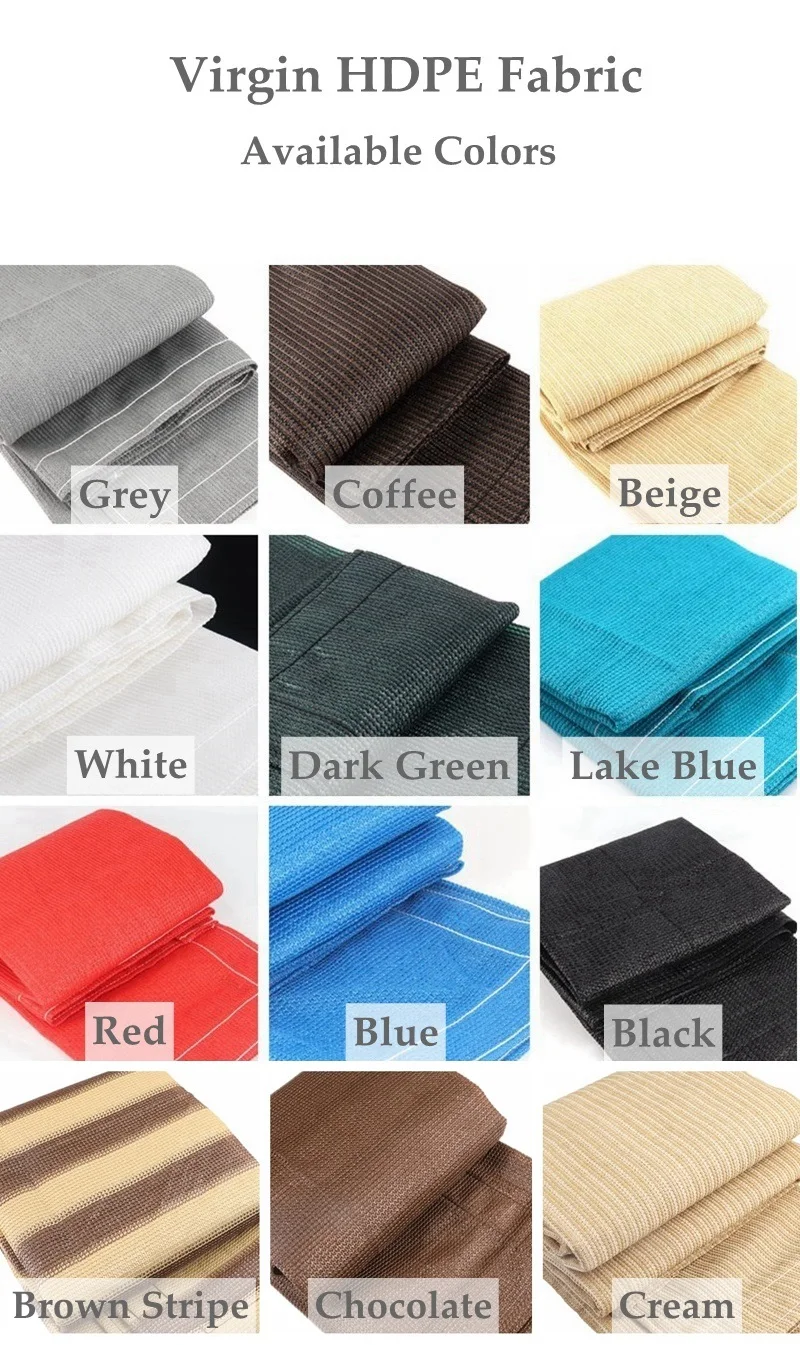 200GSM High Quality Thicken Anti UV HDPE Sun Shading Mesh Home Blacony Fence Netting Screen Gazebo Pergola Sun Sails