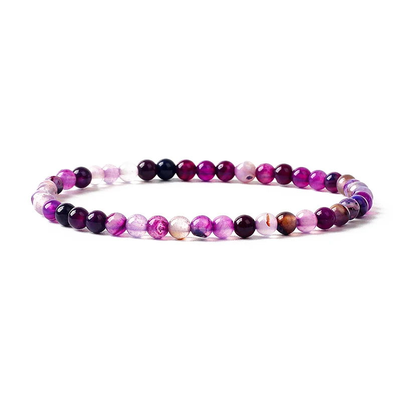 4mm Energy Garnet Bead Bracelet Natural Lapis Lazuli Tiger Eye Stone Bracelet for Men Women Reiki Yoga Bracelet Handmade Jewelry