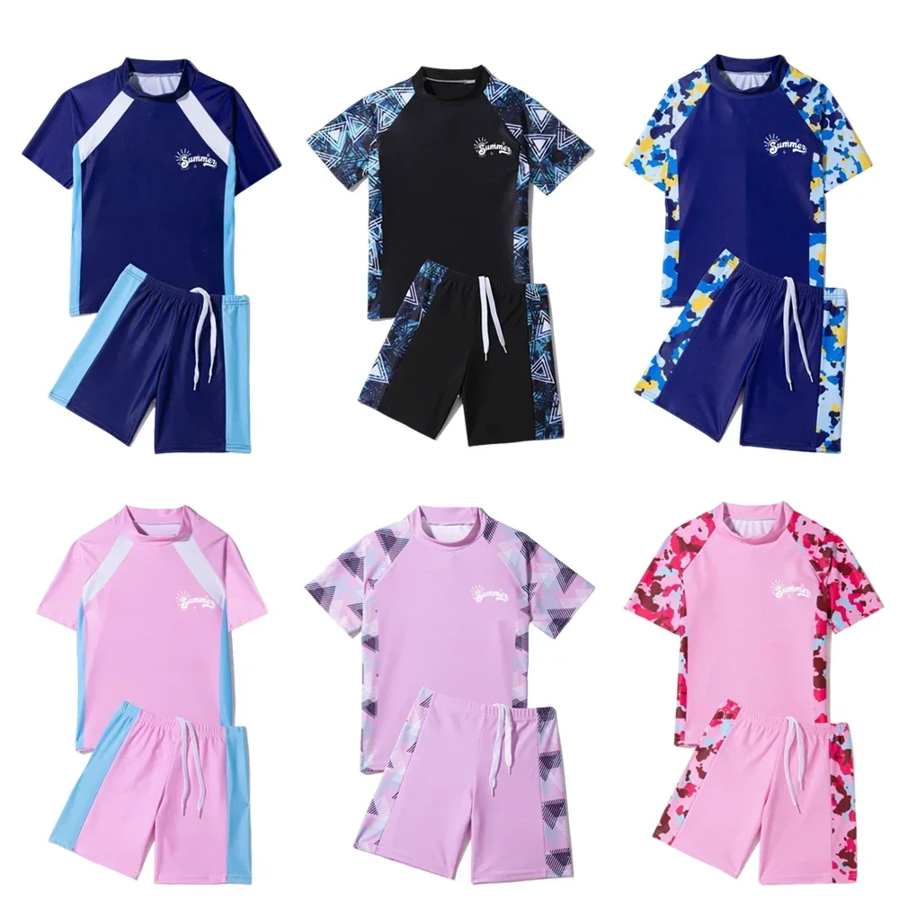 Boys Swimming Suits for 24 Months Kids Swimwear Toddler 3 4 5 6 7 8 9 10 11 Years Luxury Dinosaur Child Swimsuit SPF50+ 2pc Set