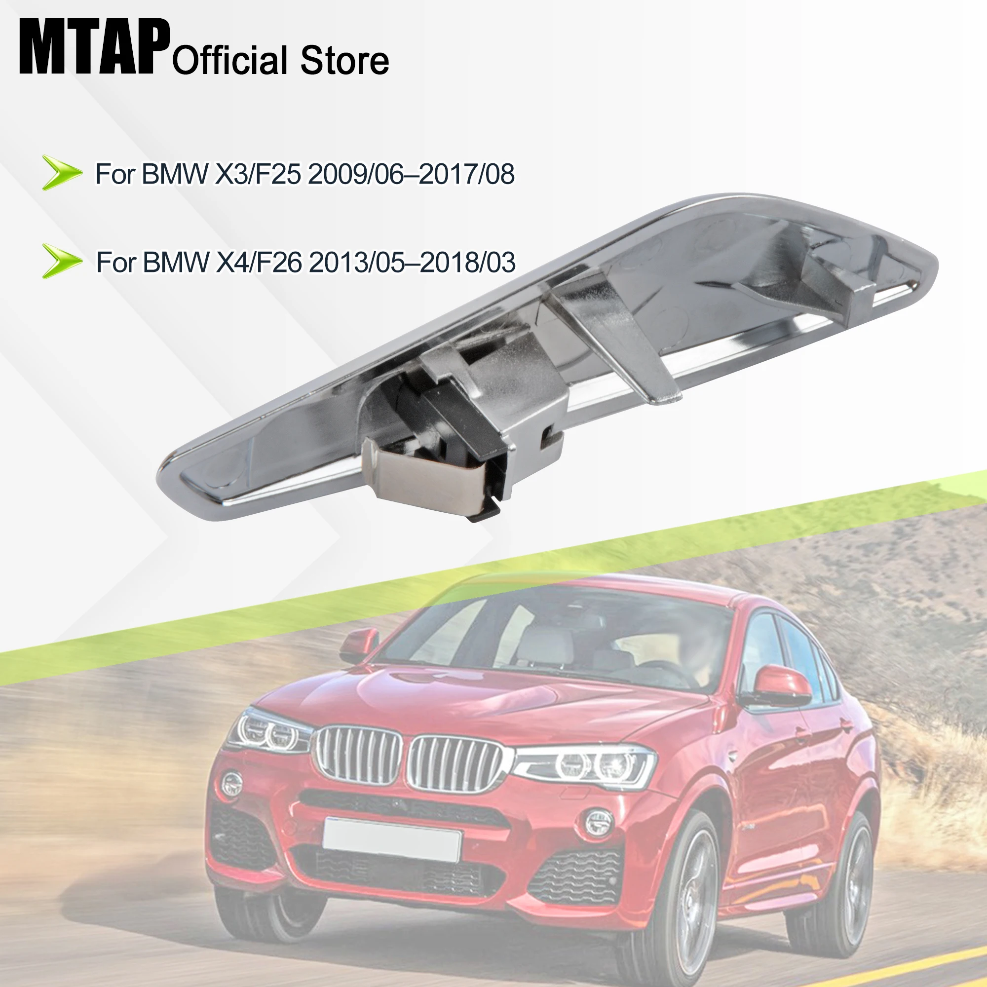 Fender Emblem Trim For BMW X3 F25/X4 F26 2009-2017 Side Marker Finisher Glossy Trim Side Fender Badge 51117338569 51117338570