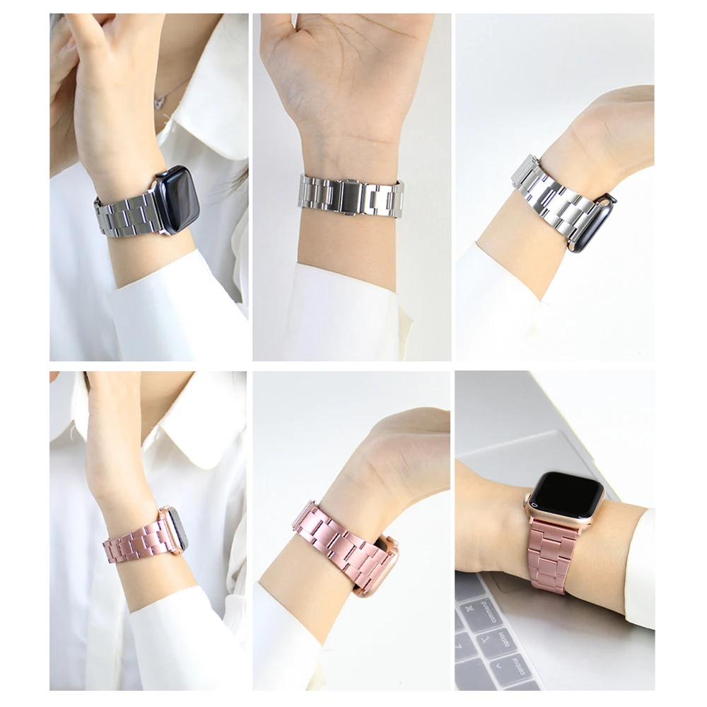 Women Stainless Steel Slim Bracelet For Apple watch Ultra 4 3 2 12 11 9 49mm 40 42 41 45 46mm Band for iWatch Luxury Metal Strap