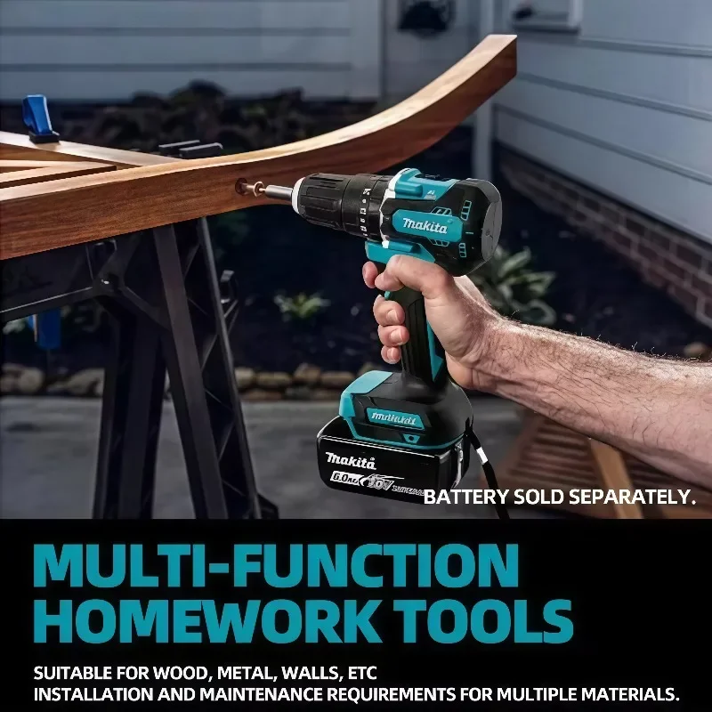Makita DDF487 10mm Brushless 18V 3.0Ah Li-ion Cordless Drill, High Torque Electric Screwdriver With Makita 18V Battery