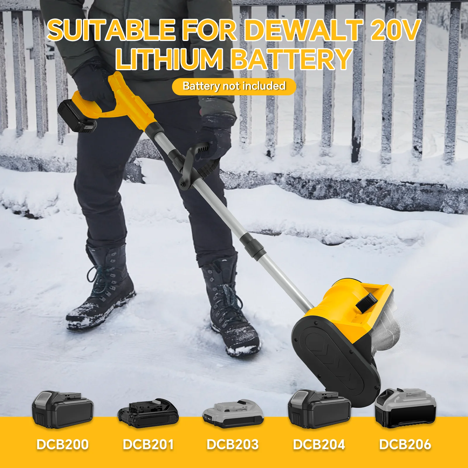 Brushless Electric Snow Shovel 500W 3000RPM Cordless Snow Plow Lightweight Snow Thrower Machine for Dewalt 20V Battery Pin