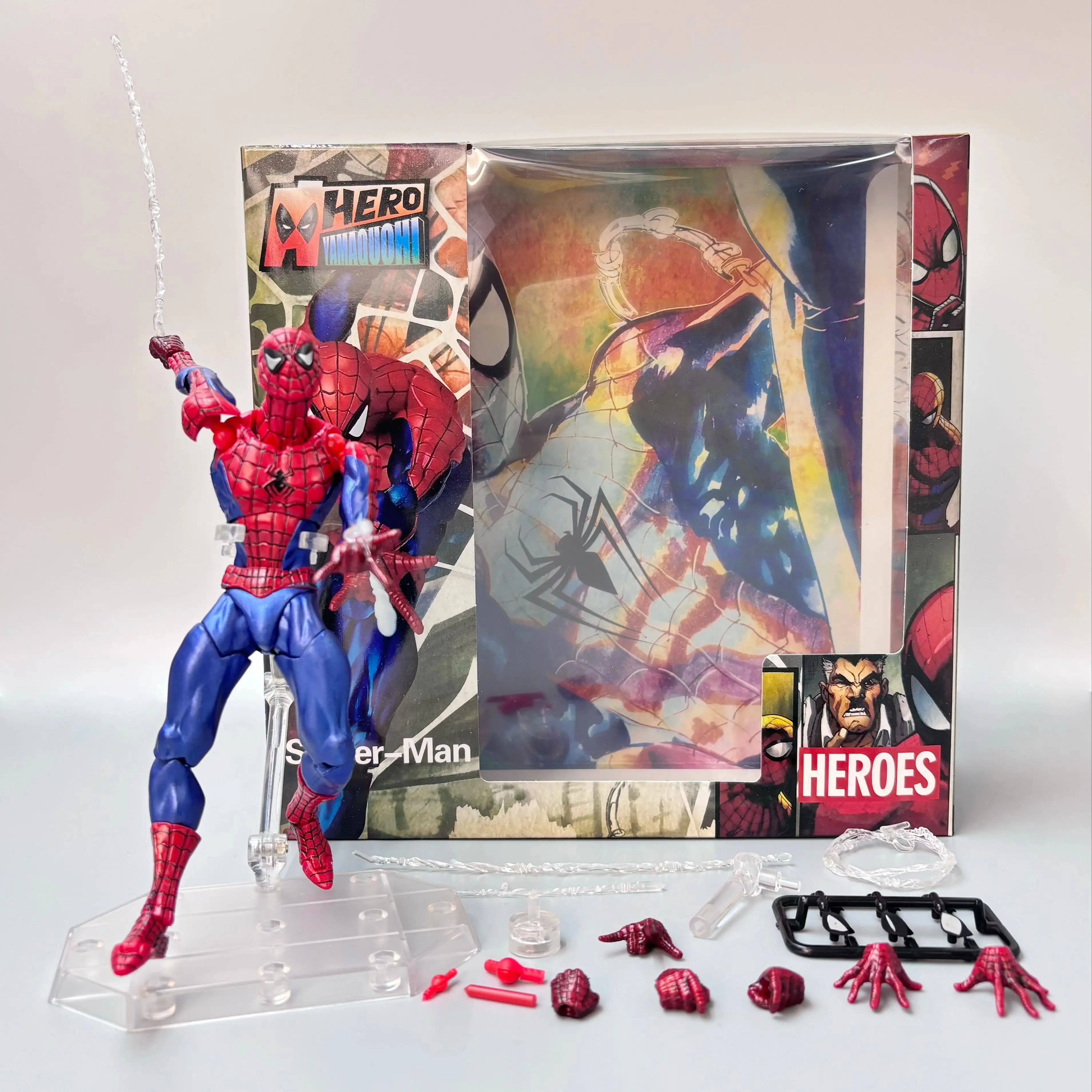 Spider-Man Symbiote Super Action Collectible Figure - Comes with Interchangeable Eyes and Hands, Stand Included in the Set