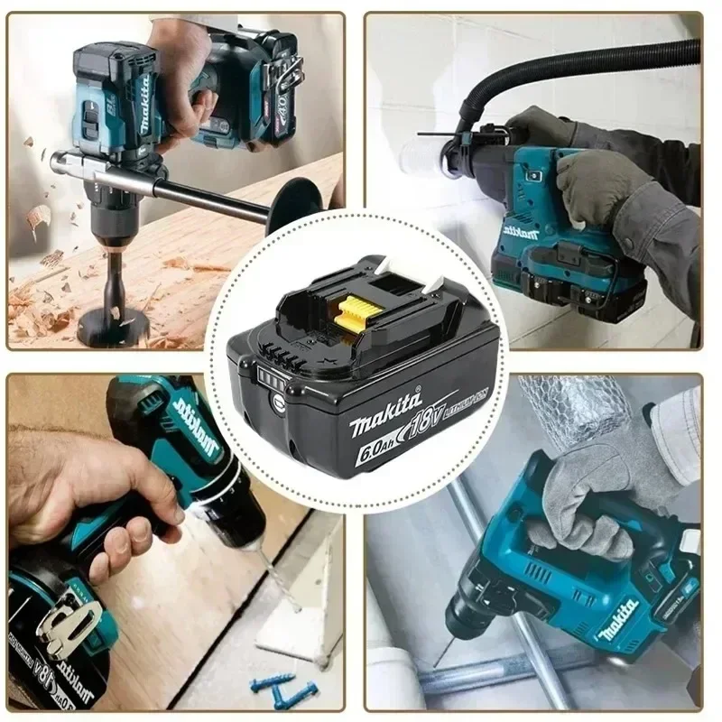 100% Original Makita 18V 6.0 Rechargeable LithiumBattery with LED Indicator High Capacity for Makita Cordles Power Tool Battery