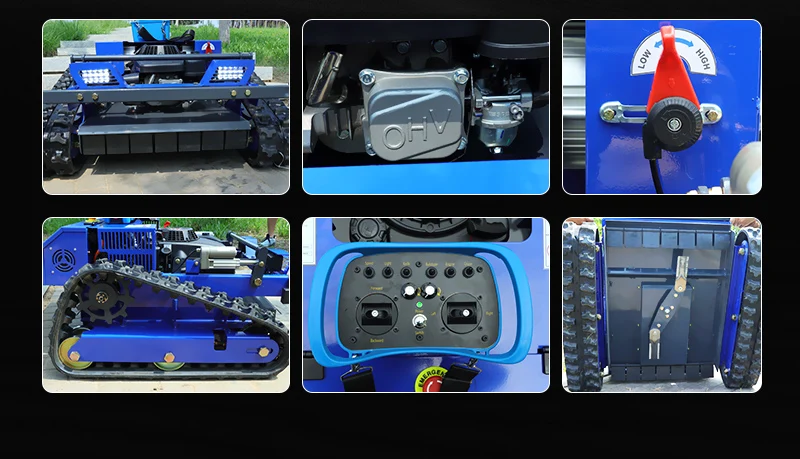 Customized New Agriculture Farm Garden Lawn Mower - Remote Control RC Model with Thickened Anti-slip Tracks