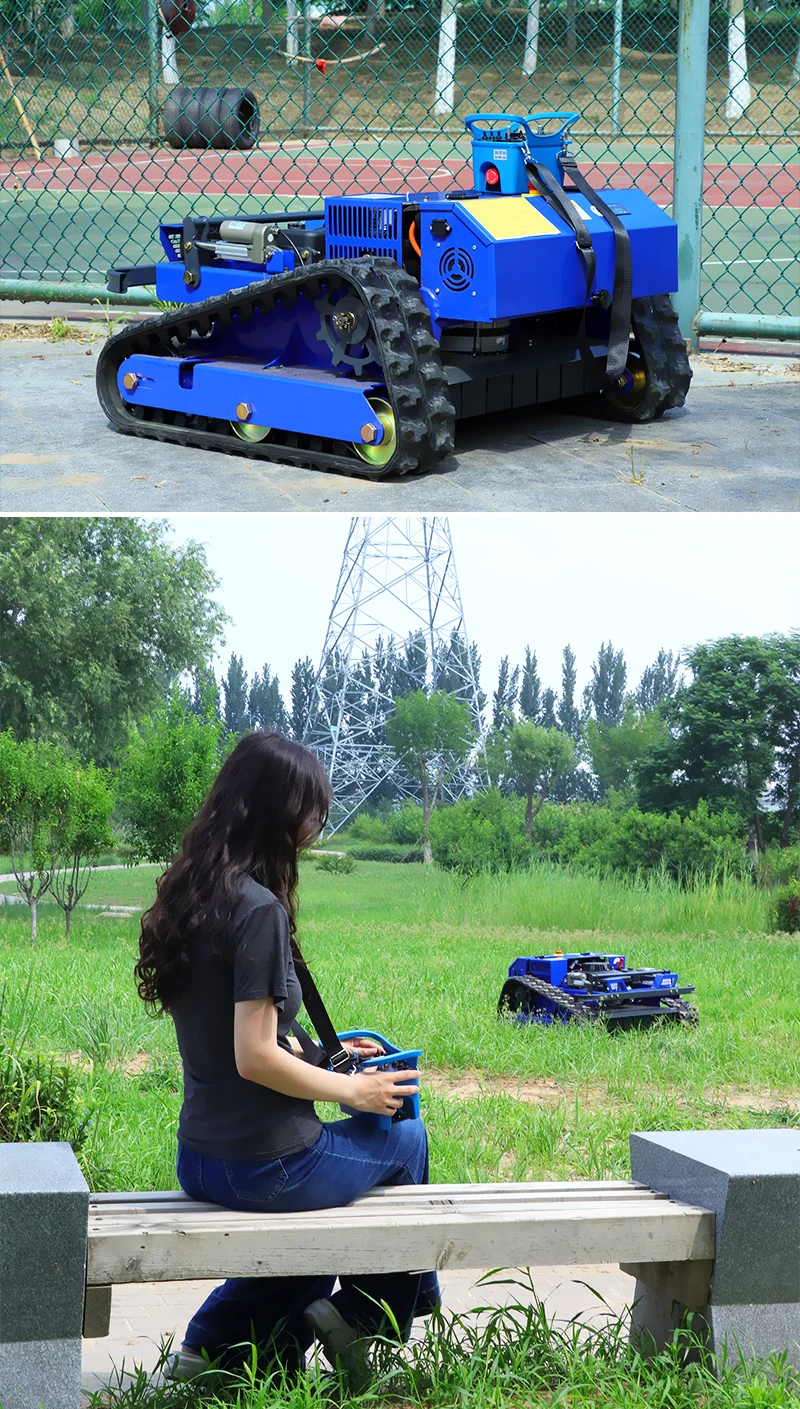 Customized New Agriculture Farm Garden Lawn Mower - Remote Control RC Model with Thickened Anti-slip Tracks