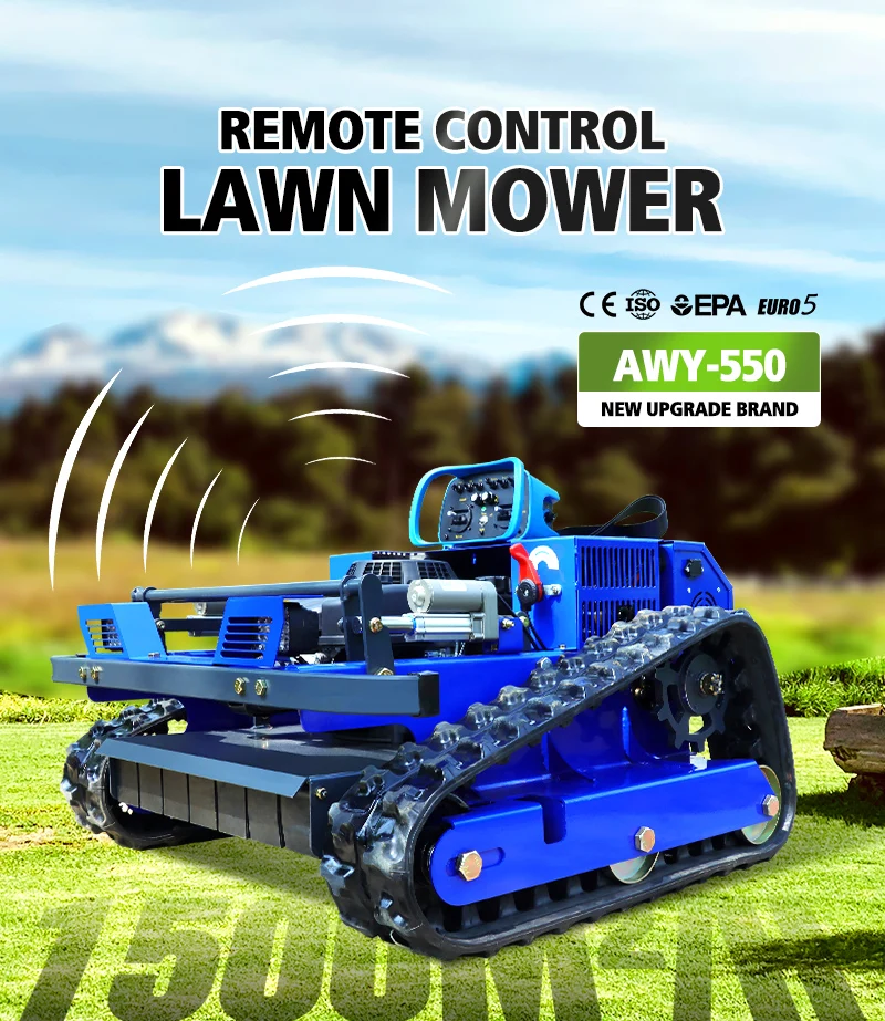 Customized New Agriculture Farm Garden Lawn Mower - Remote Control RC Model with Thickened Anti-slip Tracks