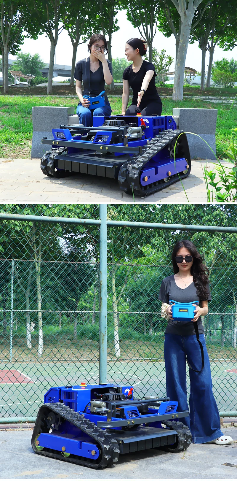 Customized New Agriculture Farm Garden Lawn Mower - Remote Control RC Model with Thickened Anti-slip Tracks