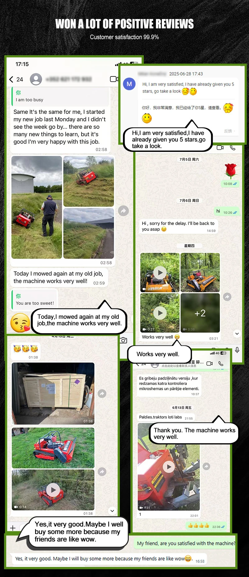 Customized New Agriculture Farm Garden Lawn Mower - Remote Control RC Model with Thickened Anti-slip Tracks