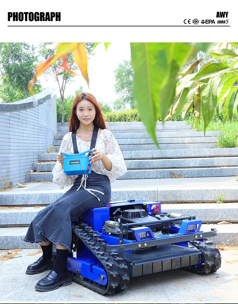Customized New Agriculture Farm Garden Lawn Mower - Remote Control RC Model with Thickened Anti-slip Tracks
