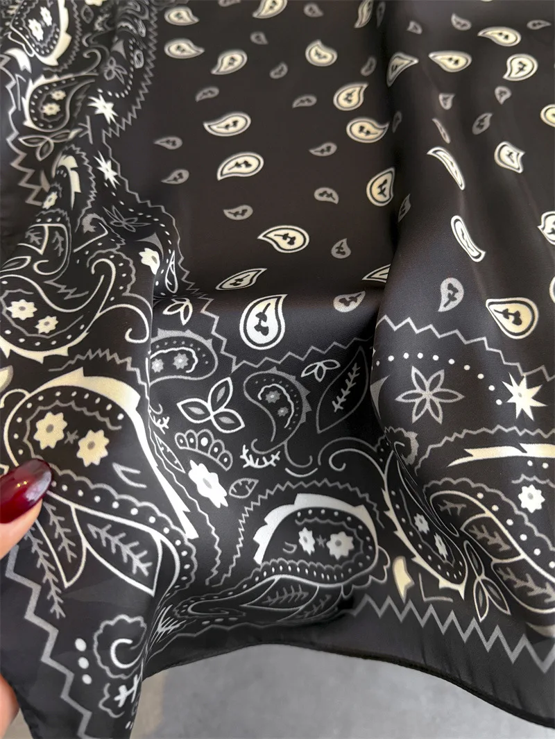 Scarf Designer Hijab Silk Women's Shawl Wraps Bandana Headband Ribbon Headscarf Neckerchief Handkerchief Luxury Brands Femme