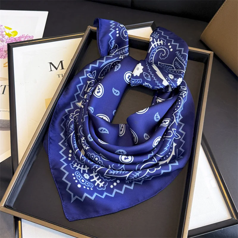 Scarf Designer Hijab Silk Women's Shawl Wraps Bandana Headband Ribbon Headscarf Neckerchief Handkerchief Luxury Brands Femme