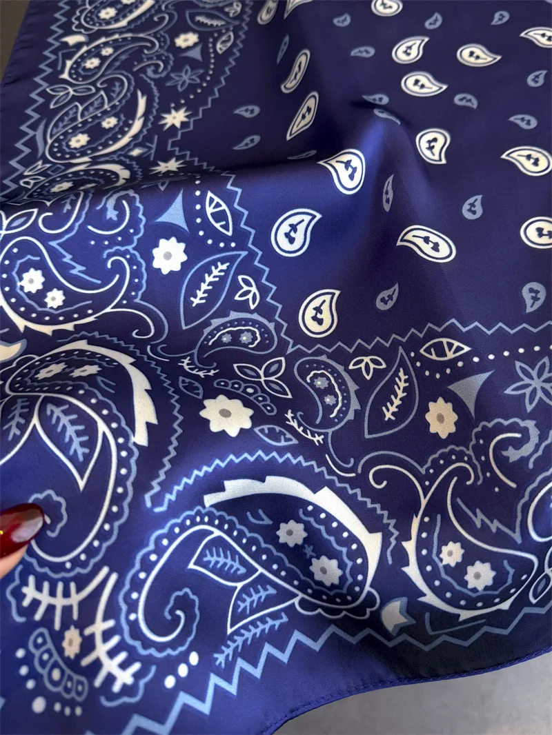 Scarf Designer Hijab Silk Women's Shawl Wraps Bandana Headband Ribbon Headscarf Neckerchief Handkerchief Luxury Brands Femme