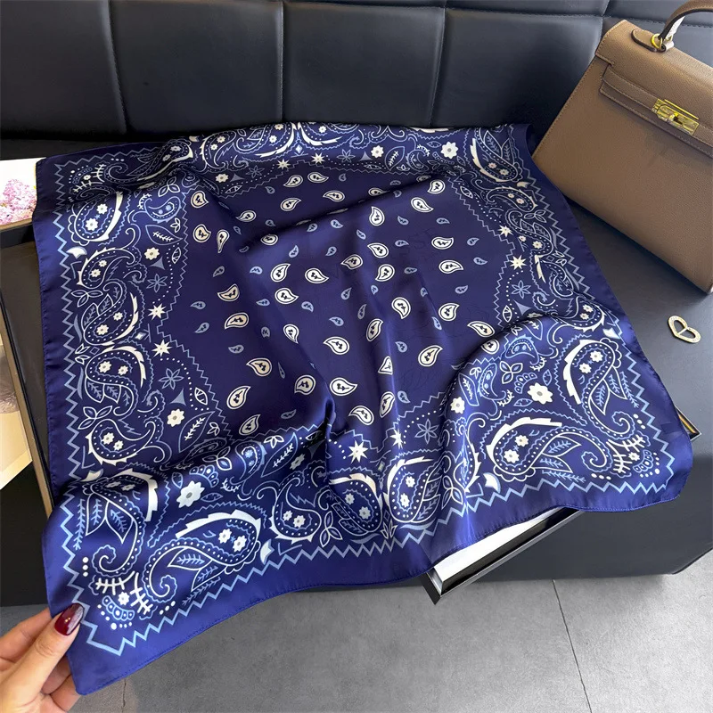 Scarf Designer Hijab Silk Women's Shawl Wraps Bandana Headband Ribbon Headscarf Neckerchief Handkerchief Luxury Brands Femme
