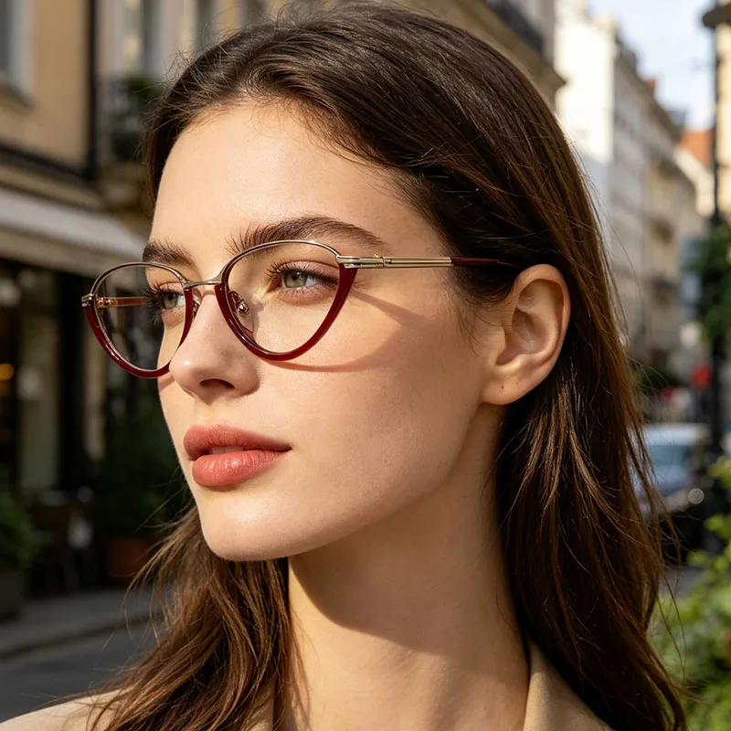 Designer Cat Eye Negative Diopter Prescription Myopia Glasses Small Frame Women Anti Blue Light Nearsighted Eyewear-0.50 To-6.0