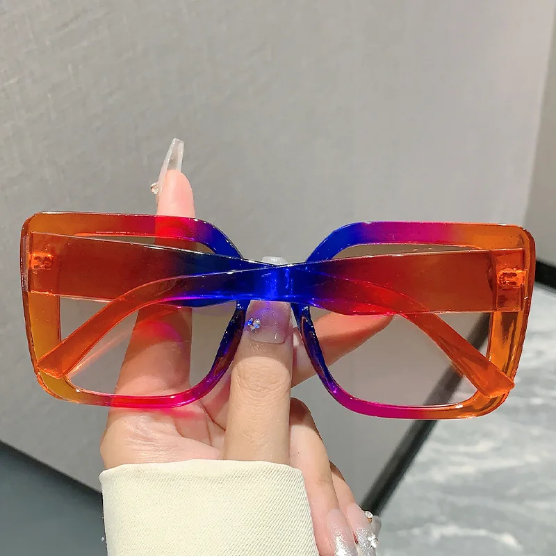 Vintage Luxury Brand Designer Square Big Frame Sunglasses Women For Men Sun Glasses Punk Popular Outdoor Colorful Shades UV400