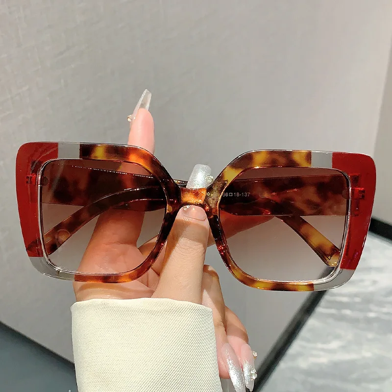 Vintage Luxury Brand Designer Square Big Frame Sunglasses Women For Men Sun Glasses Punk Popular Outdoor Colorful Shades UV400