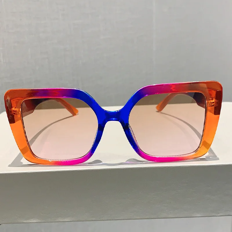 Vintage Luxury Brand Designer Square Big Frame Sunglasses Women For Men Sun Glasses Punk Popular Outdoor Colorful Shades UV400