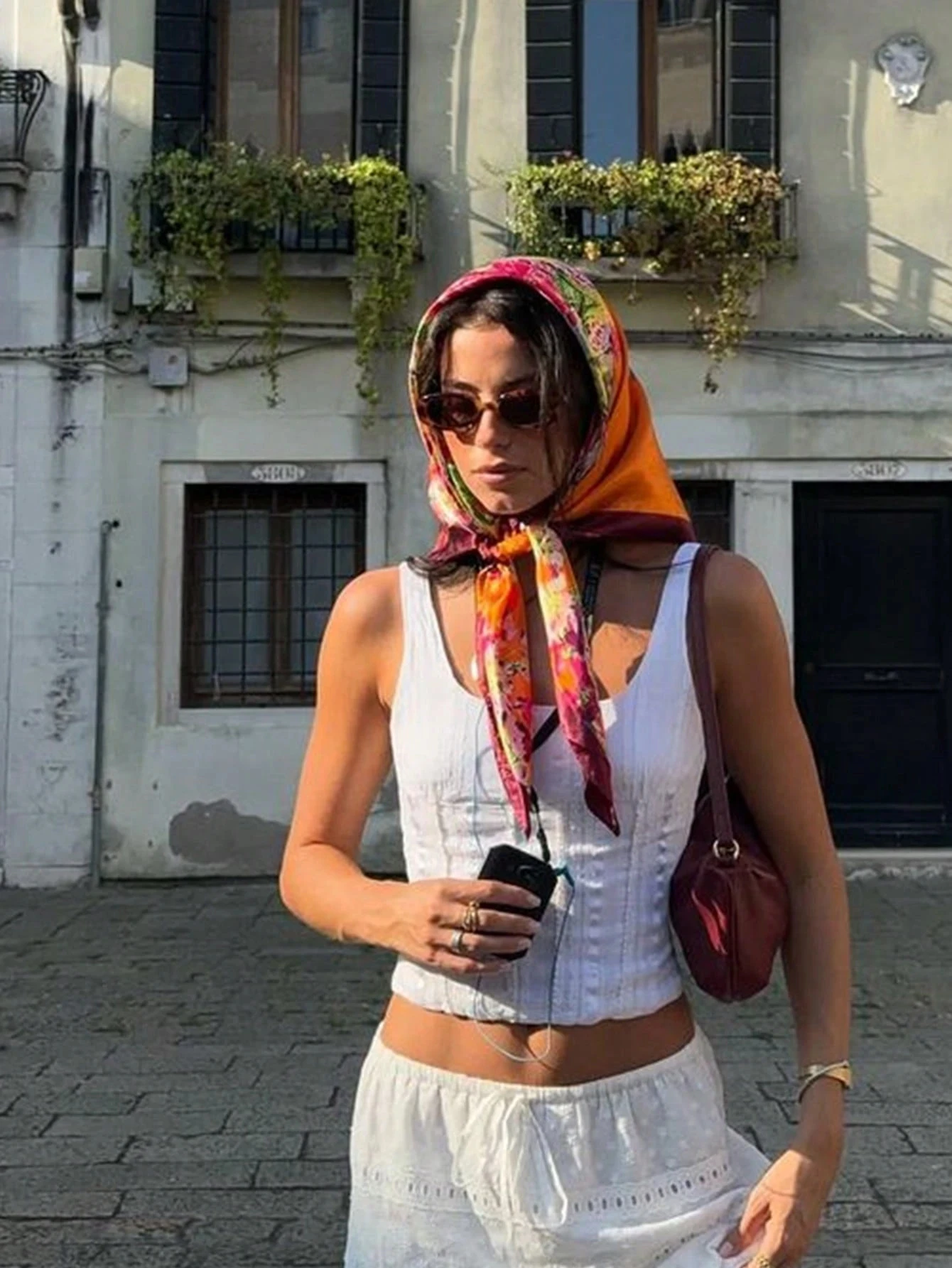 90cm Chain Print Neckerchief Hijab Scarf For Women Silk Satin Headband Hair Scarves Female Square Shawls Ladies Head Bandana