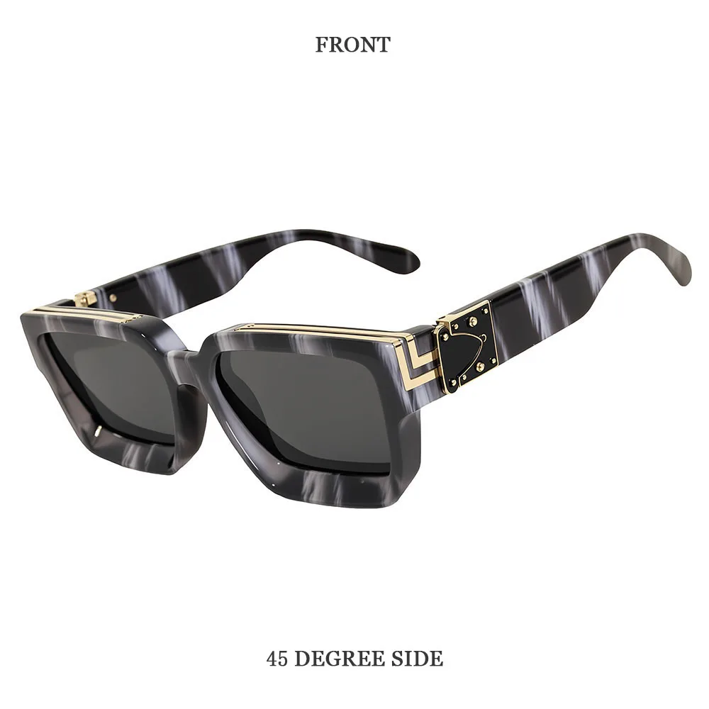 Brand Design Square Sunglass Men Vintage Retro Millionaire Sunglasses Women Thick Frame Fashion Glasses Dropshipping Gafas De So
