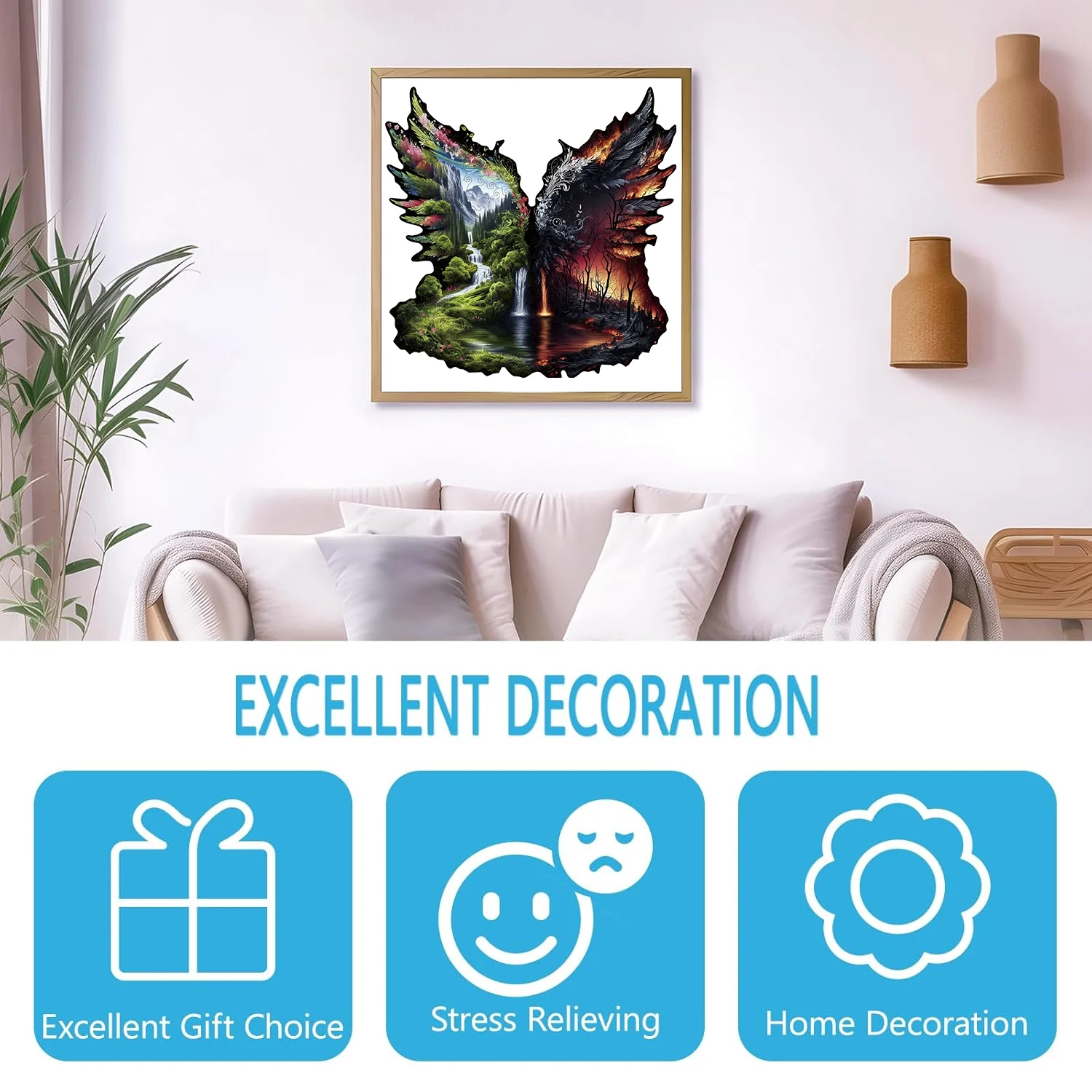 Landscape Theme Wooden Puzzle For Adults, Irregular Animal Shaped Pieces, High-difficulty Magic Puzzle Intellectual Toys