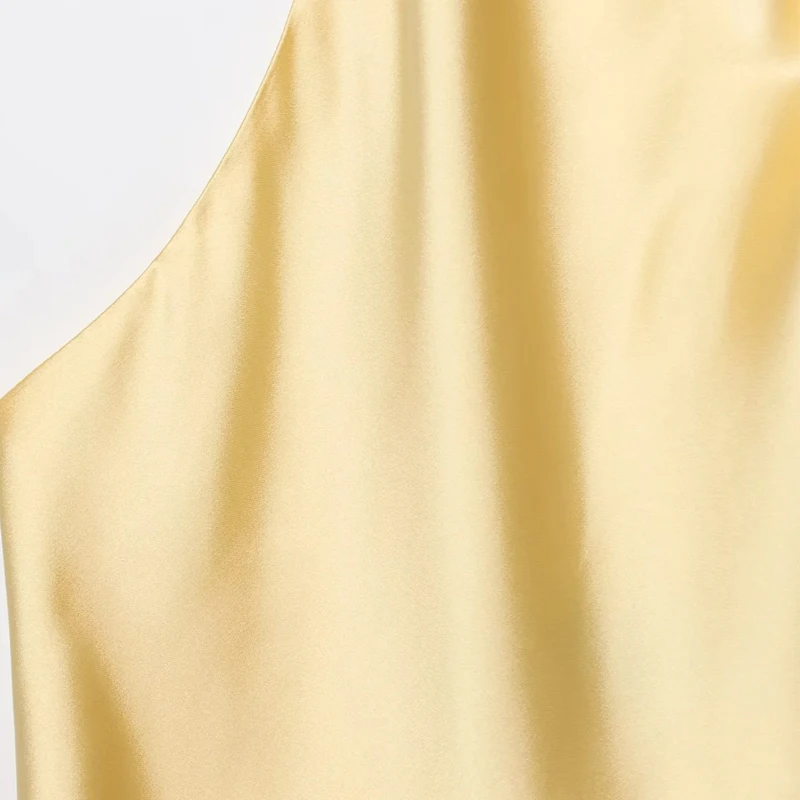 HXAO Halter Neck Women's Top Off Shoulder Satin Crop Top Women Summer Sexy Backless Tank Party Tops Y2K Aesthetic Camisole