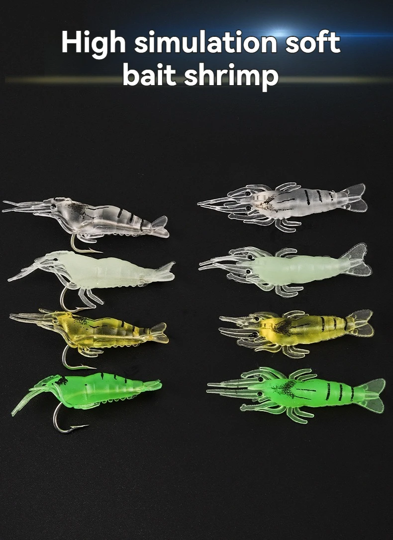 10PCS Fishing Lure 4cm 1.5g Artificial Silicone Wobbler Biomimetic False Shrimp Soft Bait with Hook For Carp Fishing Accessories